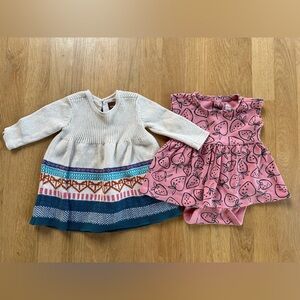 Tea Brand Baby girl onesie and knit dress